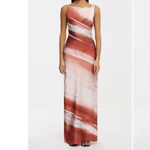 LIKE NEW - Significant Other Kahlo Stripe Satin Gown Amber Stripe - Size US 8